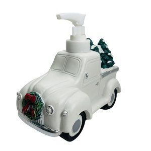 White Christmas Truck Soap Lotion Pump Dispenser By December Home
